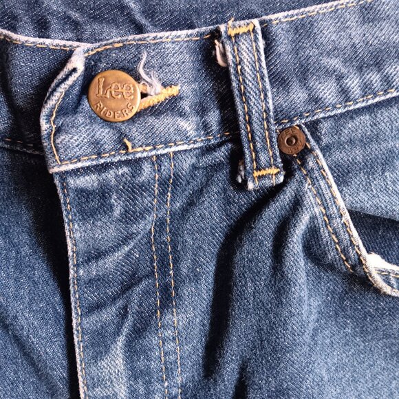 Vintage Mens Lee Bootcut Jeans 26x28 Fit 1980's Straight Raw Perfect Fade Denim - Picture 5 of 8